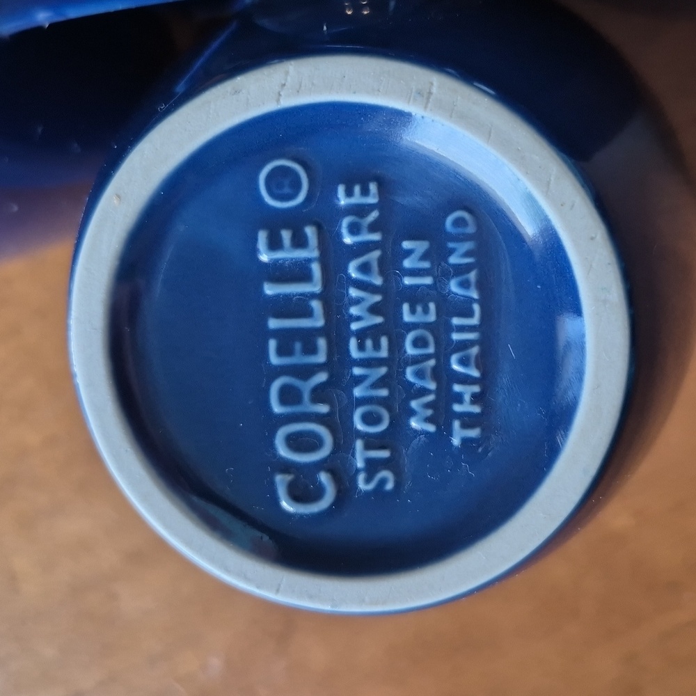 Corelle Cobalt Blue Stoneware Coffee Mug Set of 4 - Picture 4 of 4